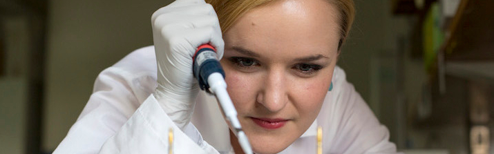 woman testing samples in a lab