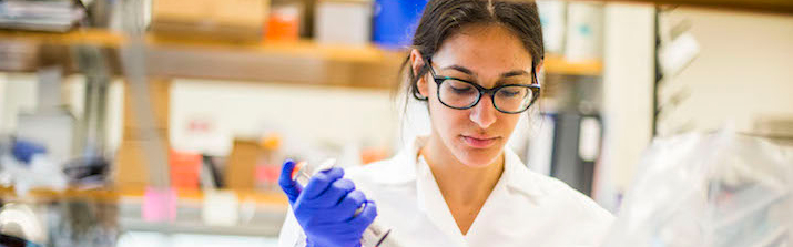 Student working in a lab